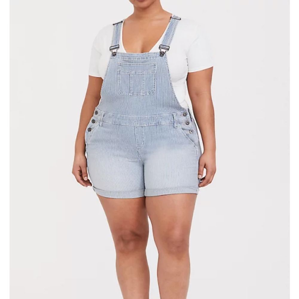 SHORTALL - VINTAGE STRETCH RAILROAD STRIPE TORRID SIZE 22